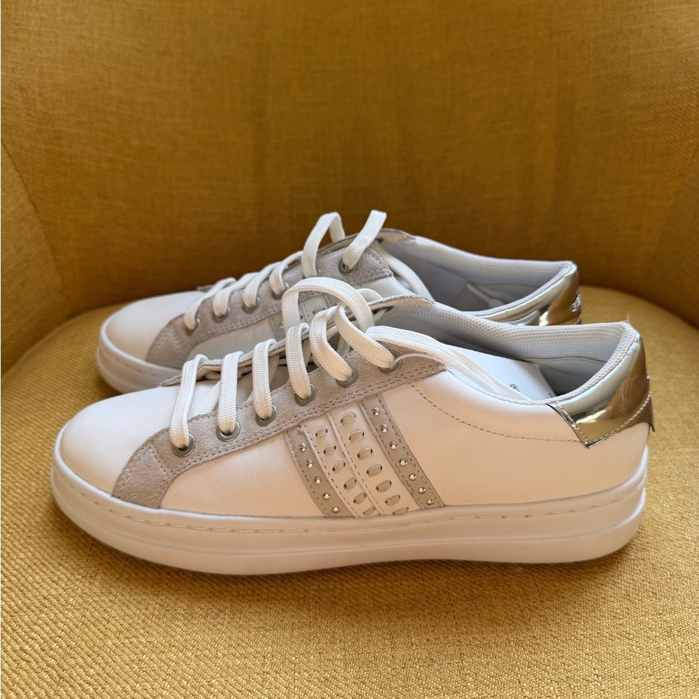 Geox White Sneakers with Silver details - Picture 3 of 11